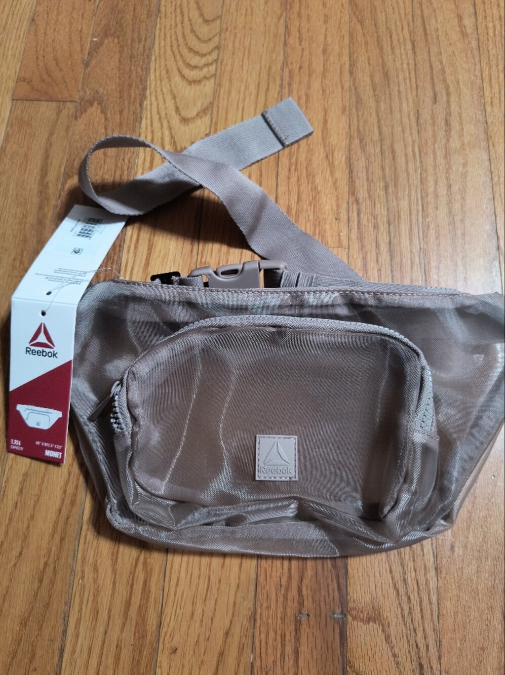 NWT Reebok fanny pack, mesh see-through, mocha color
